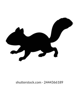 silhouette of chipmunk animal on white