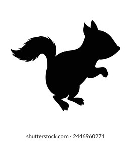 silhouette of a chipmunk on white
