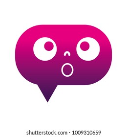 silhouette chocked chat bubble kawaii cartoon