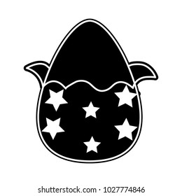 silhouette chocolate egg easter with stars decoration