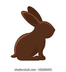 silhouette of chocolate rabbit with long ears