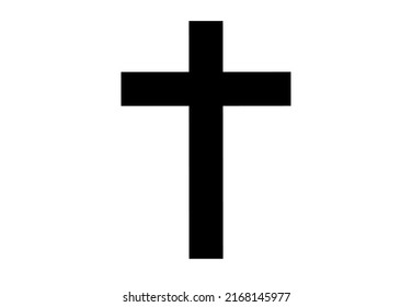 silhouette of christian cross isolated on white background