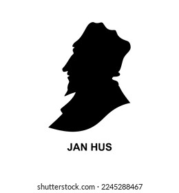 The Silhouette Christian reformer and preacher Jan Hus.