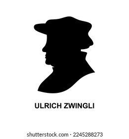 Silhouette of the Christian reformer and theologian Ulrich Zwingli