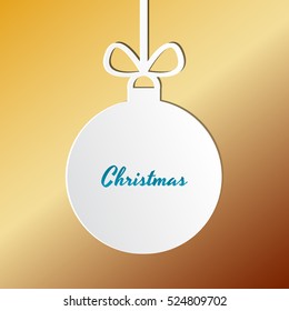 Silhouette of a Christmas ball with Christmas text
