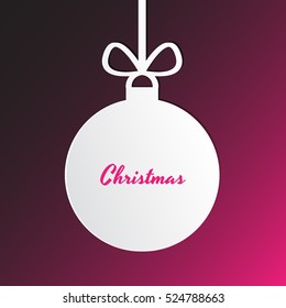 Silhouette of a Christmas ball with Christmas words