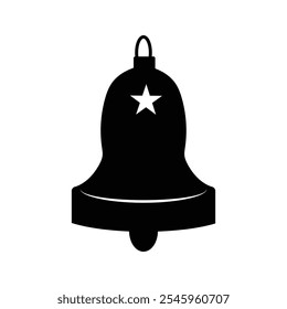 Silhouette Christmas bell vector art