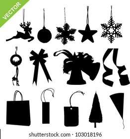 silhouette christmas decoration vector