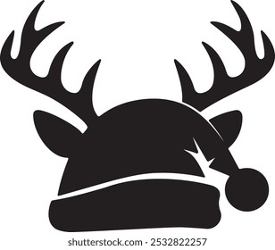 silhouette Christmas deer horn hat