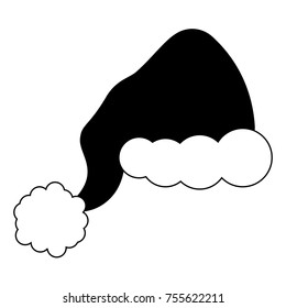 Silhouette of a christmas hat, Vector illustration