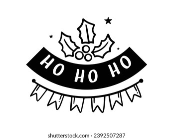 Silhouette Christmas ho ho ho sublimation print vector design