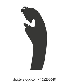 silhouette of the Christmas manger figure vector illustration design