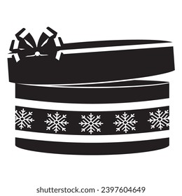 Silhouette of a christmas present icon Vector illustration