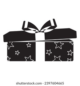 Silhouette of a christmas present icon Vector illustration