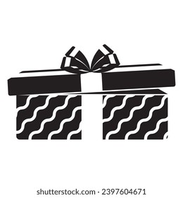 Silhouette of a christmas present icon Vector illustration