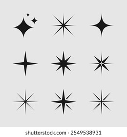 Silhouette Christmas stars vector illustration