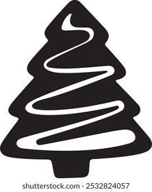 Silhueta árvore de Natal como doce