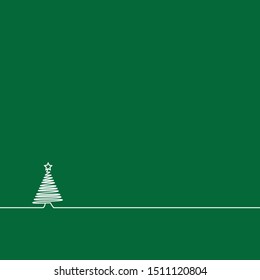 Silhouette of a Christmas tree with a star diagonal with geometric lines 