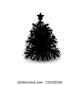silhouette of a Christmas tree. Vector