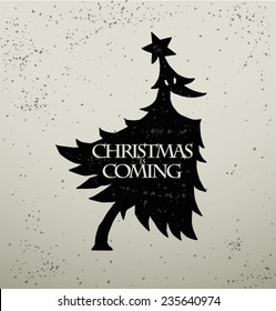 silhouette of Christmas tree, vector
