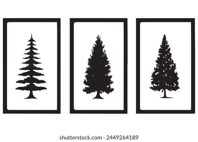 Silhouette Christmas Tree Vector Bundle