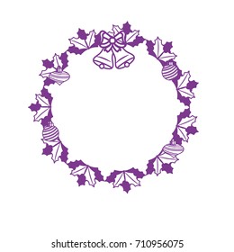 silhouette christmas wreath garland with christmas design