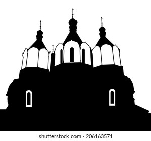 the silhouette of the Church on a white background vector