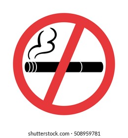 Silhouette of cigarettes. No smoking sign. Stop smoking. Icon for public places. Vector 