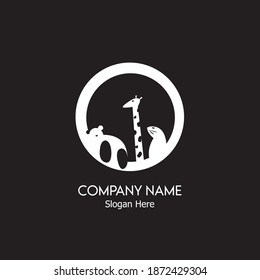 silhouette of a circle icon with animals