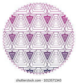 silhouette circle with pattern geometric shapes background decoration