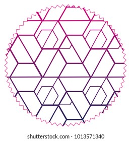 silhouette circle with pattern shapes abstract background style