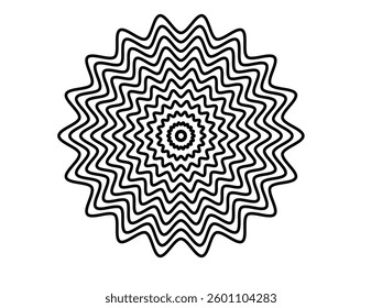 silhouette circle zigzag vintage star illustration