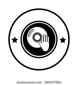 silhouette circular border with compact disc