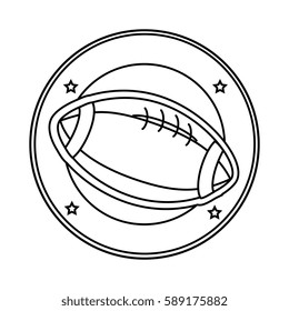 silhouette circular border with football ball in diagonal