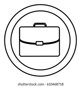silhouette circular frame with silhouette briefcase executive icon vector illustration