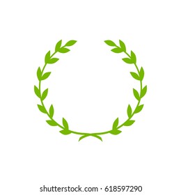 silhouette circular laurel foliate and wheat wreaths depicting an award achievement heraldry nobility and the classics vector illustration