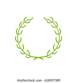 silhouette circular laurel foliate and wheat wreaths depicting an award achievement heraldry nobility and the classics vector illustration
