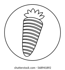 silhouette circular shape with carrot vegetable