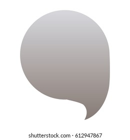 silhouette of circular speech in grayscale color vector illustration