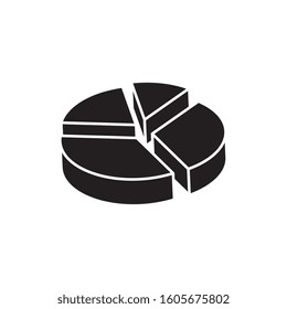 silhouette of circular statistical graph isolated icon vector illustration design