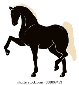 Silhouette of a circus horse