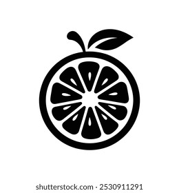 Silhouette of a citrus fruit slice vector symbolizing healthy nutrition and vitamin-rich diet