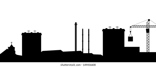 The silhouette of the city.