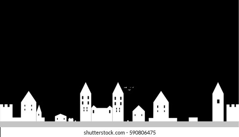 The silhouette of the city