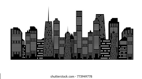 Silhouette City Background. Vector Illustration EPS10