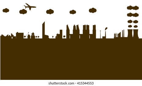 Silhouette of city background.Vector illustration