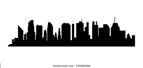 Silhouette of city with black color on white background.