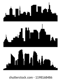 Silhouette of city with black color on white background.