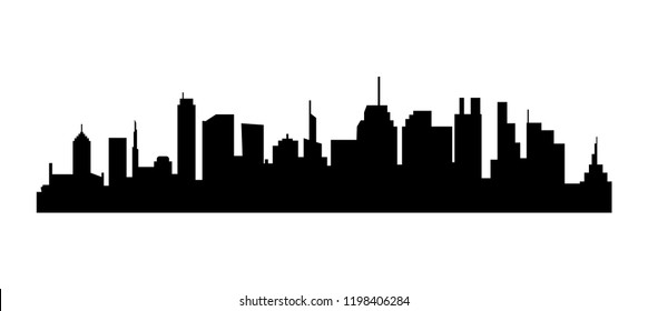 Silhouette of city with black color on white background