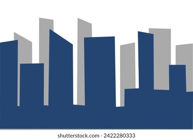 Silhouette of city buildings background illustration